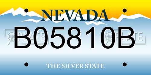 B05810B Nevada License Plate