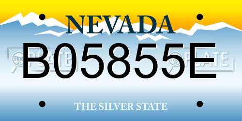 B05855E Nevada License Plate