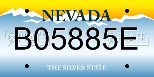 B05885E Nevada License Plate