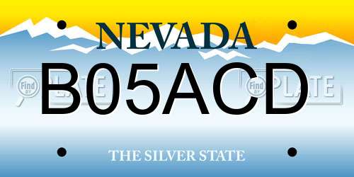 B05ACD Nevada License Plate