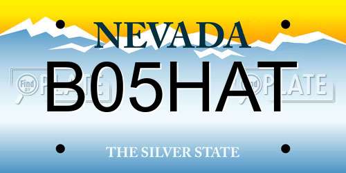B05HAT Nevada License Plate