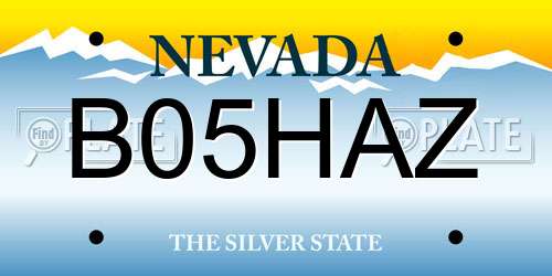 B05HAZ Nevada License Plate