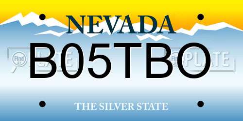 B05TBO Nevada License Plate