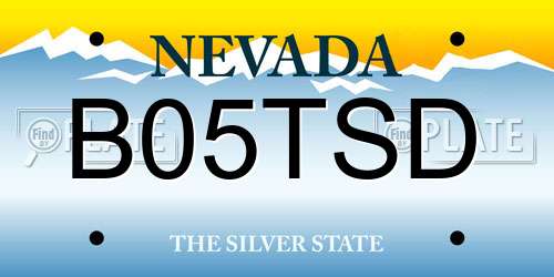 B05TSD Nevada License Plate
