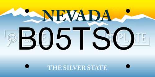 B05TSO Nevada License Plate