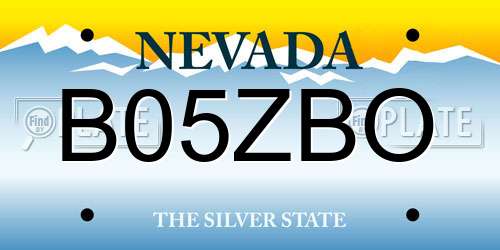 B05ZBO Nevada License Plate