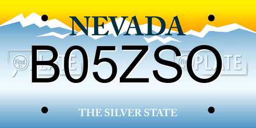 B05ZSO Nevada License Plate