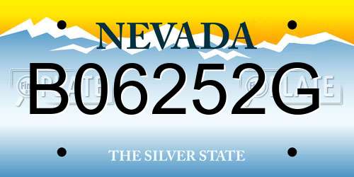 B06252G Nevada License Plate