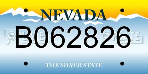 B062826 Nevada License Plate