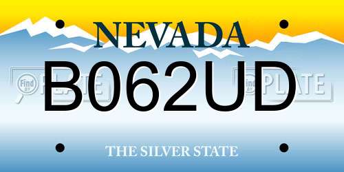 B062UD Nevada License Plate