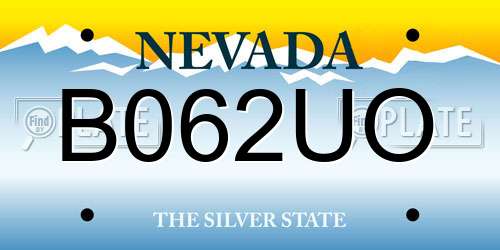 B062UO Nevada License Plate