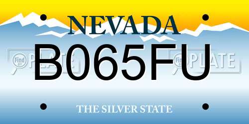 B065FU Nevada License Plate
