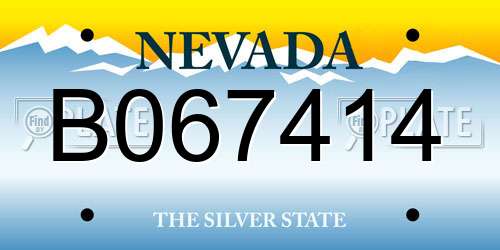 B067414 Nevada License Plate