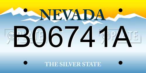 B06741A Nevada License Plate