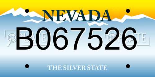 B067526 Nevada License Plate