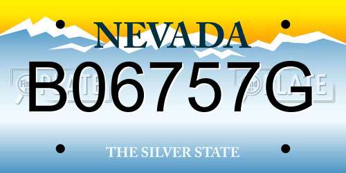 B06757G Nevada License Plate
