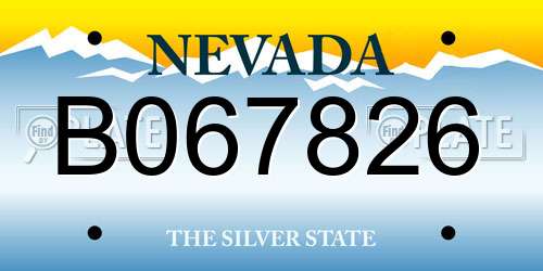 B067826 Nevada License Plate