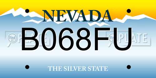 B068FU Nevada License Plate