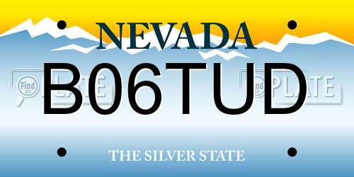 B06TUD Nevada License Plate