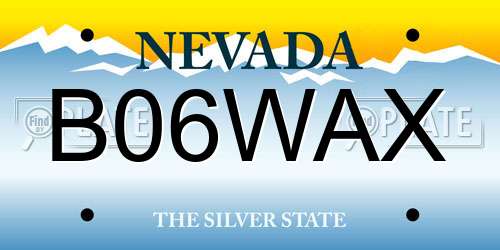 B06WAX Nevada License Plate