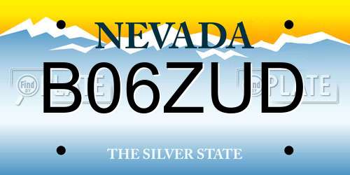 B06ZUD Nevada License Plate