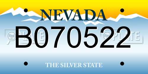 B070522 Nevada License Plate