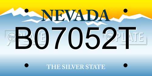 B07052T Nevada License Plate