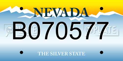 B070577 Nevada License Plate