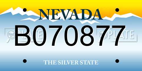 B070877 Nevada License Plate