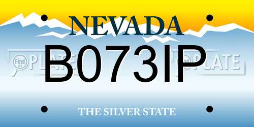 B073IP Nevada License Plate