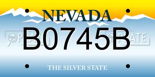 B0745B Nevada License Plate