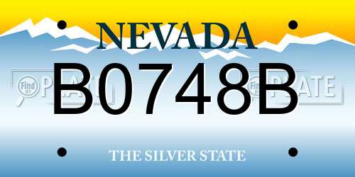 B0748B Nevada License Plate