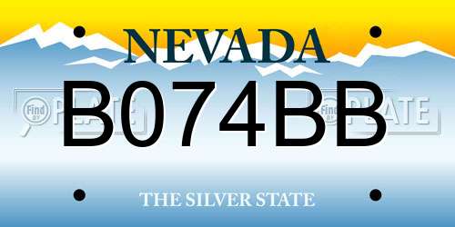B074BB Nevada License Plate