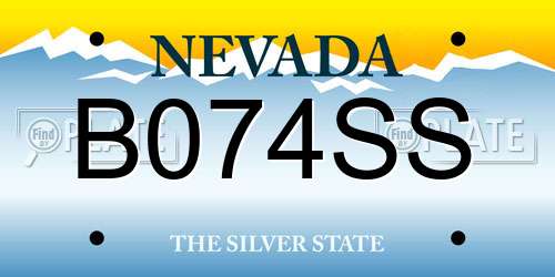 B074SS Nevada License Plate