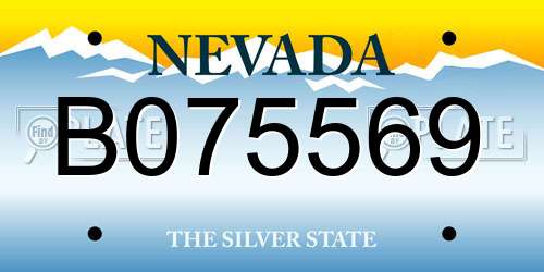 B075569 Nevada License Plate