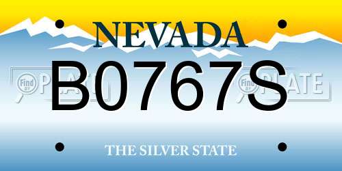 B0767S Nevada License Plate