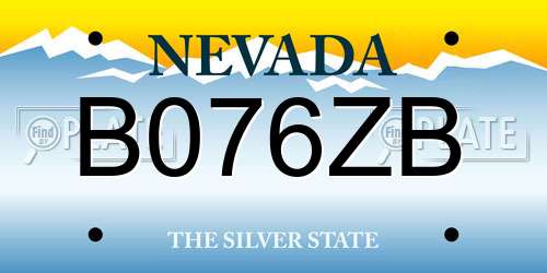 B076ZB Nevada License Plate