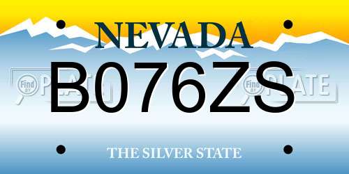 B076ZS Nevada License Plate