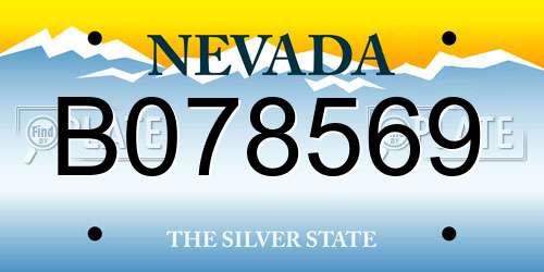 B078569 Nevada License Plate