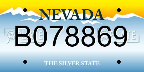 B078869 Nevada License Plate