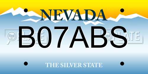 B07ABS Nevada License Plate
