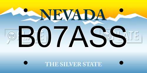 B07ASS Nevada License Plate