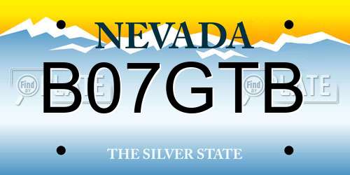B07GTB Nevada License Plate