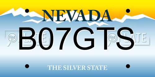 B07GTS Nevada License Plate