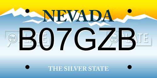 B07GZB Nevada License Plate