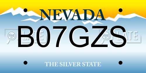 B07GZS Nevada License Plate