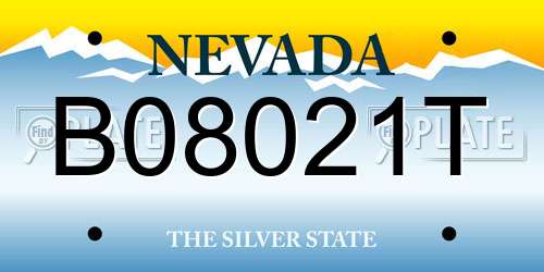 B08021T Nevada License Plate