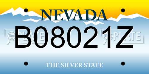 B08021Z Nevada License Plate