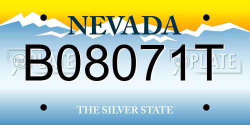 B08071T Nevada License Plate