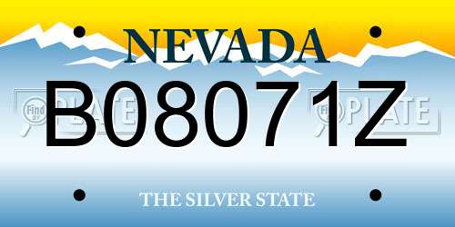 B08071Z Nevada License Plate